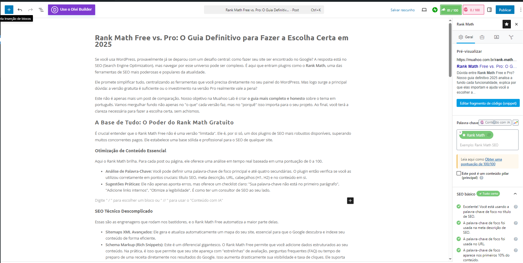 Rank Math Free vs. Pro: O Guia Definitivo para Fazer a Escolha Certa em 2025 1 O Poder do Rank Math Gratuito